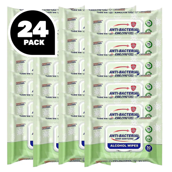 Germisept 75% Alcohol Advanced Hand Sanitizing Wipes (50 Wipes/Pack) Case of 24 Packs