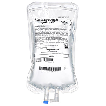Grifols 729620 0.9% Sodium Chloride Injection, USP, 500mL Fleboflex® Container