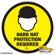 Mighty Line Hard Hat Required, Floor Marking Sign, 16 in