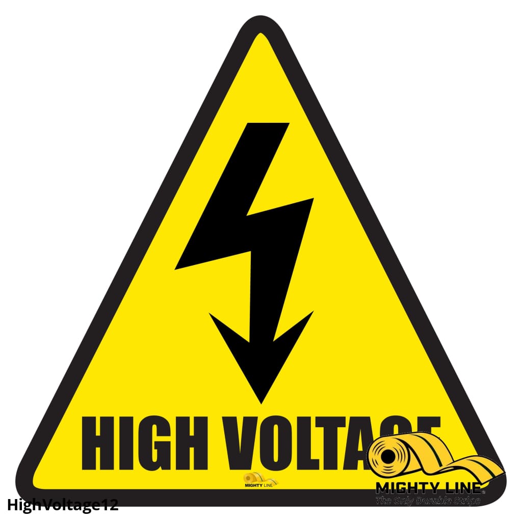 Mighty Line High Voltage Area Floor Sign, Floor Marking Sign, 12 in