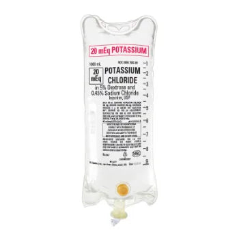 Potassium Chloride / Dextrose 5% / Sodium Chloride 0.45% 20 mEq / 1,000 mL IV Solution 1,000 mL (ICU Medical 790209)