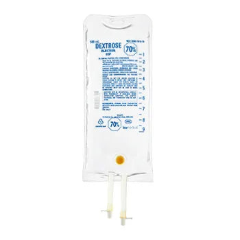 Dextrose / Water, Preservative Free 70% IV Solution 500 mL Fill in 1,000 mL (ICU Medical 791819)
