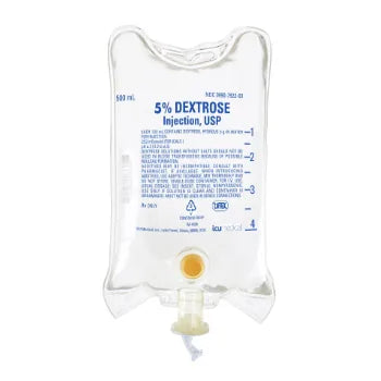 Dextrose / Water, Preservative Free 5% IV Solution 500 mL (ICU Medical 792203)