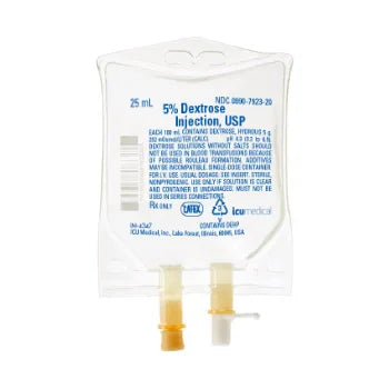 Dextrose / Water, Preservative Free 5% IV Solution 25 mL (ICU Medical 792320)