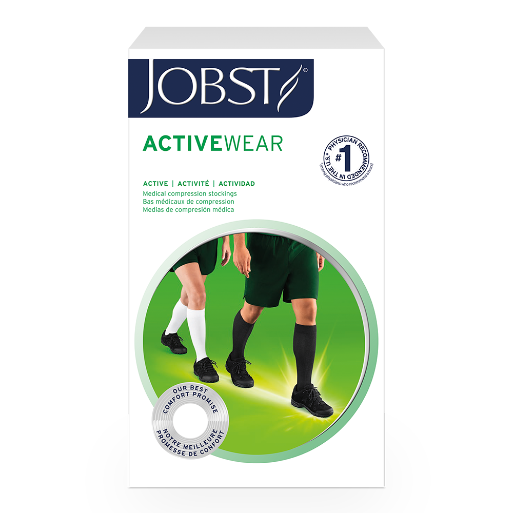 BSN Medical/Jobst 110482 BSN Medical Jobst® Activewear Socks: Compression Sock, Knee High, 15-20 mmHG, Closed Toe, Cool White, X-Large