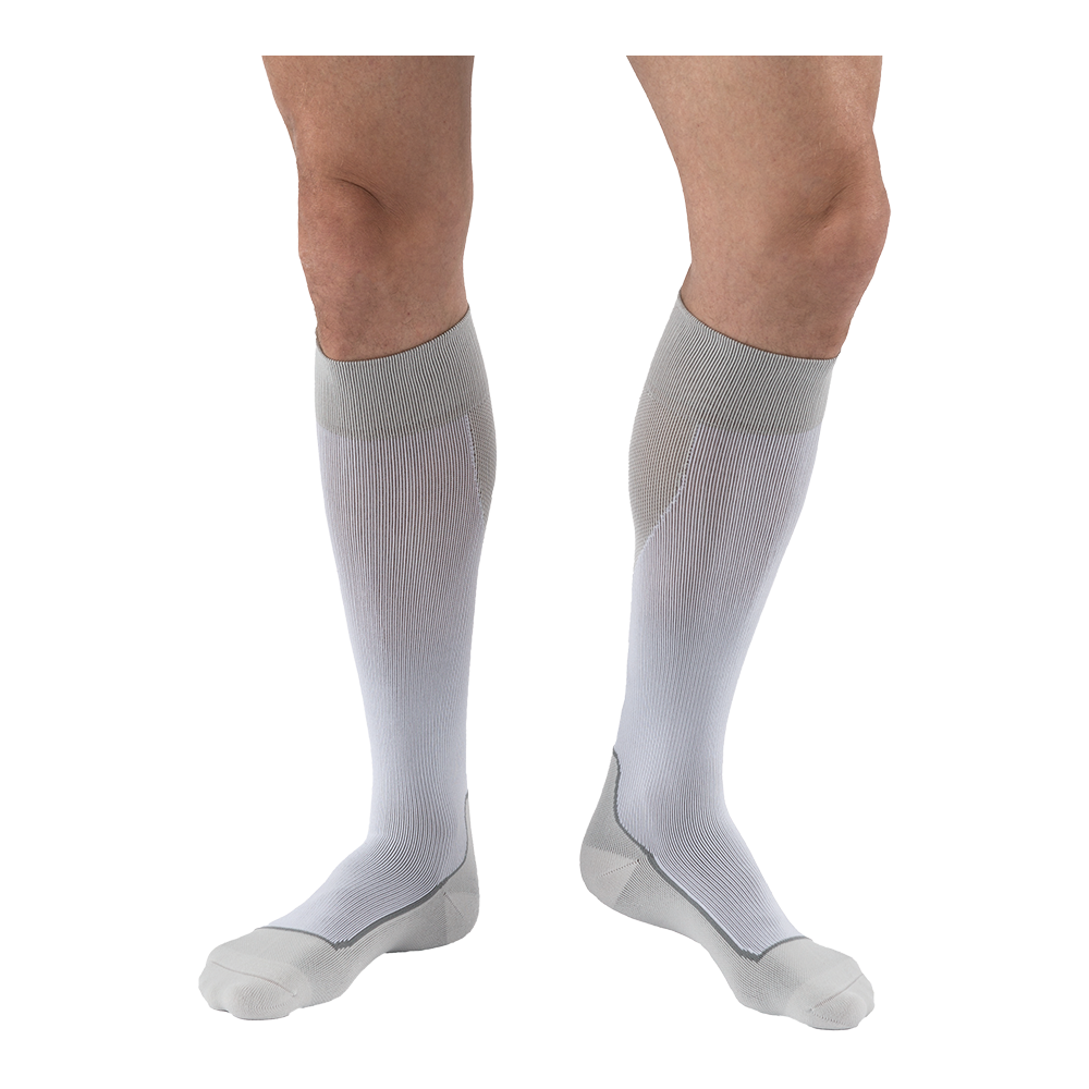 BSN Medical/Jobst 7528902 BSN Medical Jobst® Sport Socks, Knee High, 15-20 mmHG, Closed Toe, White/Grey, Large