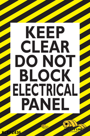 Mighty Line Keep Clear, Do Not Block Electrical Panel Floor Sign