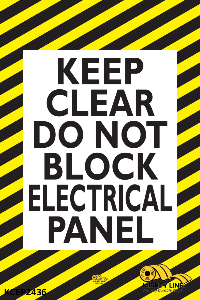Mighty Line Keep Clear, Do Not Block Electrical Panel Floor Sign