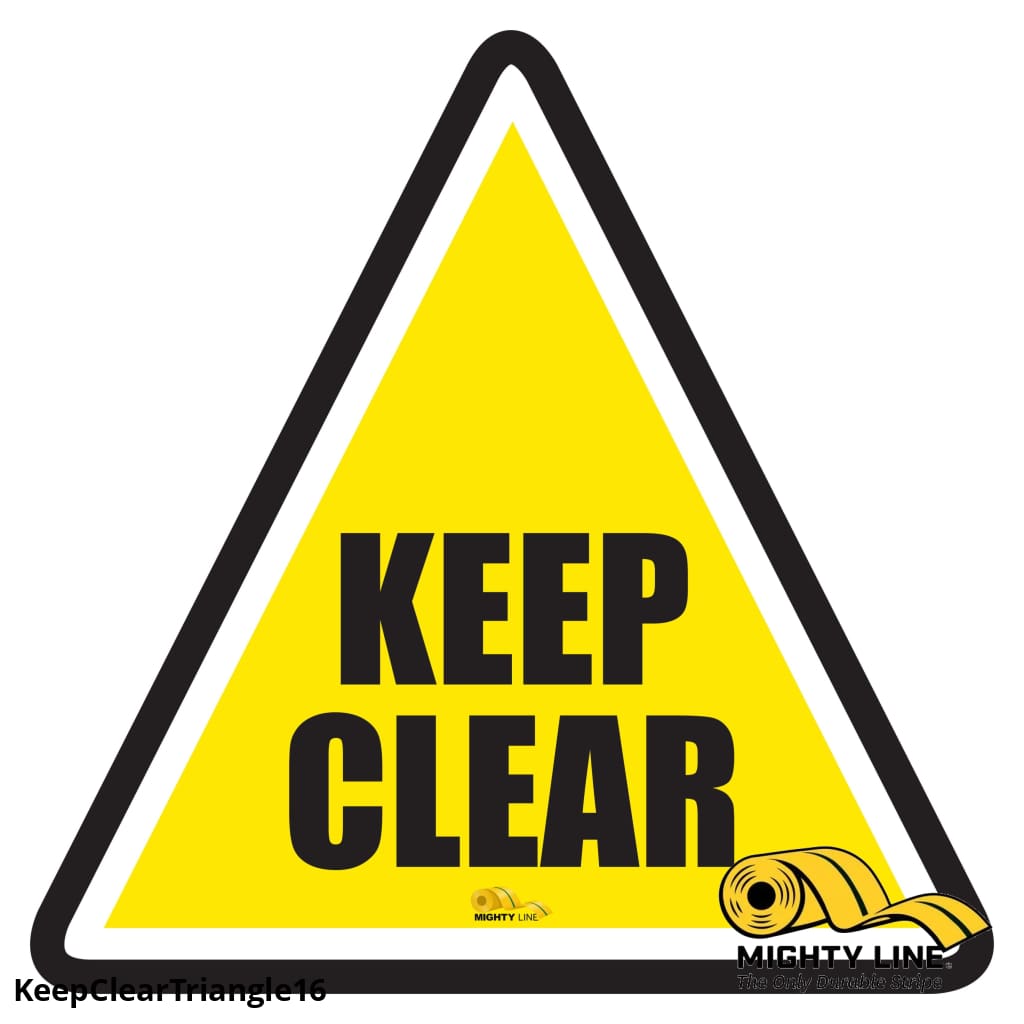Mighty Line Keep Clear Triangle Floor Sign, Floor Marking Sign, 16 in