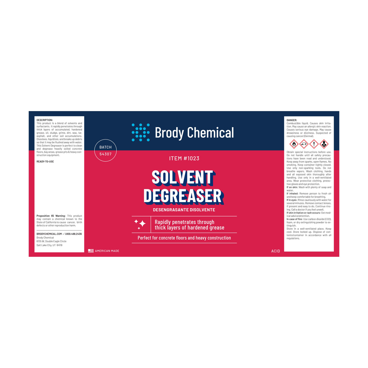 Brody Chemical 1023 Solvent Degreaser