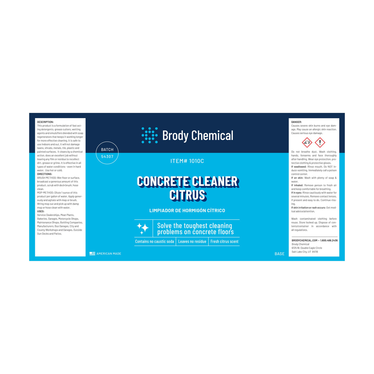 Brody Chemical 1010C Concrete Cleaner Citrus