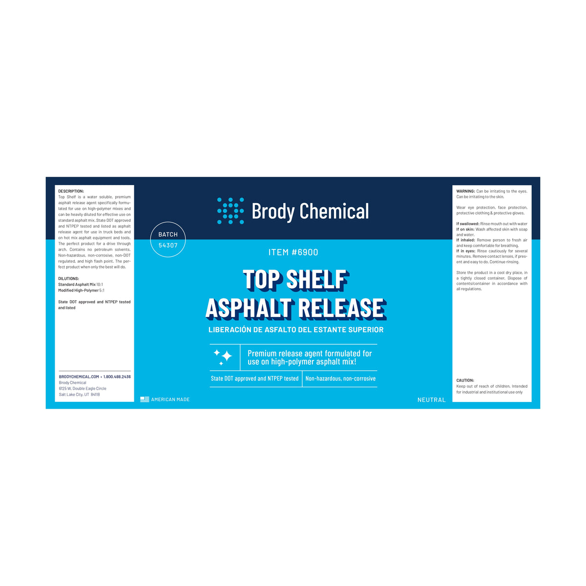 Brody Chemical 6900 TOP Shelf Asphalt Release