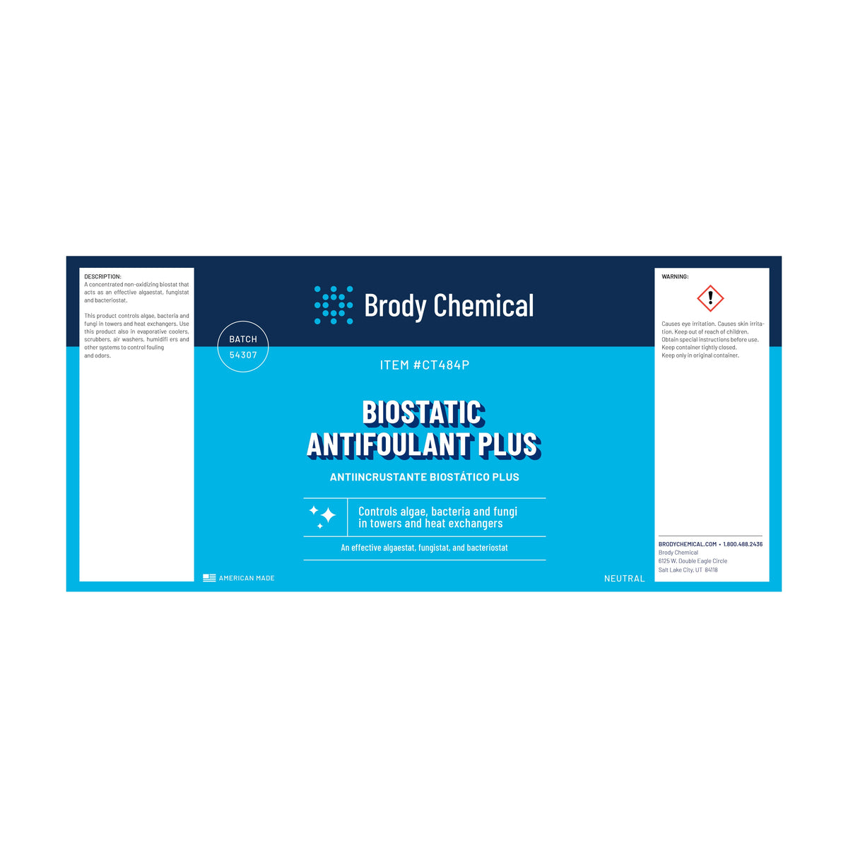 Brody Chemical CT484P Biostatic Antifoulant Plus