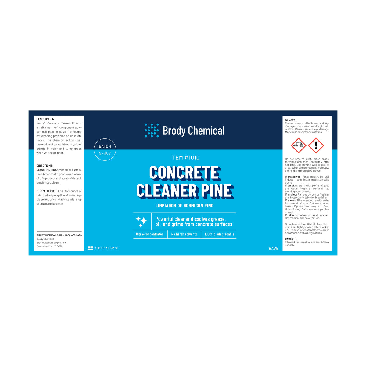 Brody Chemical 1010 Concrete Cleaner Pine