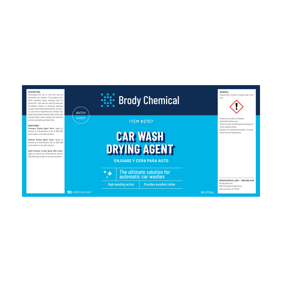 Brody Chemical 2940 CAR Wash Drying Agent