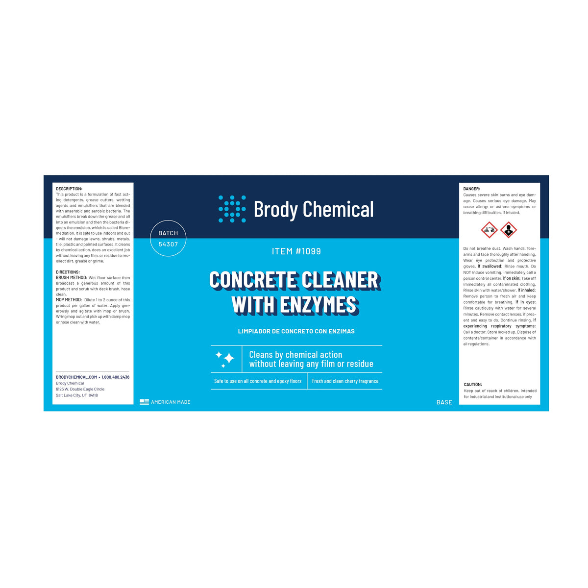 Brody Chemical 1099 Concrete Cleaner W/enzymes