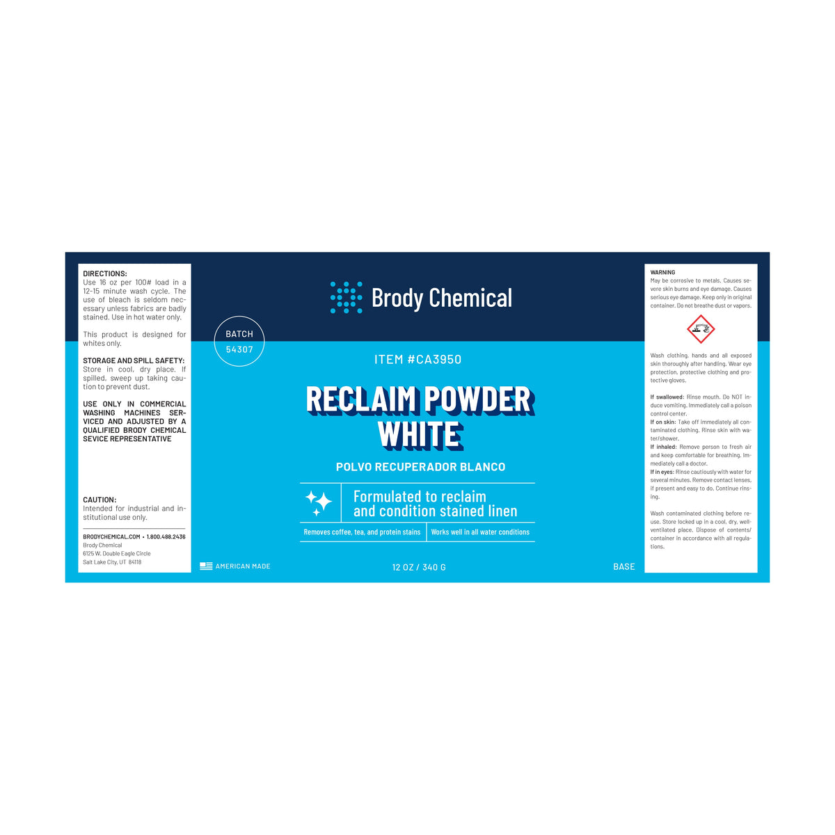 Brody Chemical CA3950 Reclaim Powder White