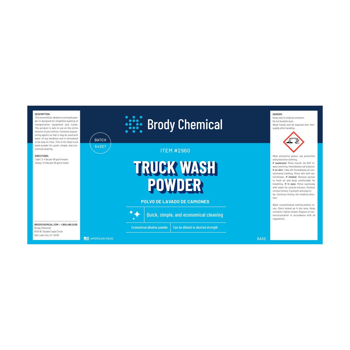 Brody Chemical 2960 Truck Wash Powder