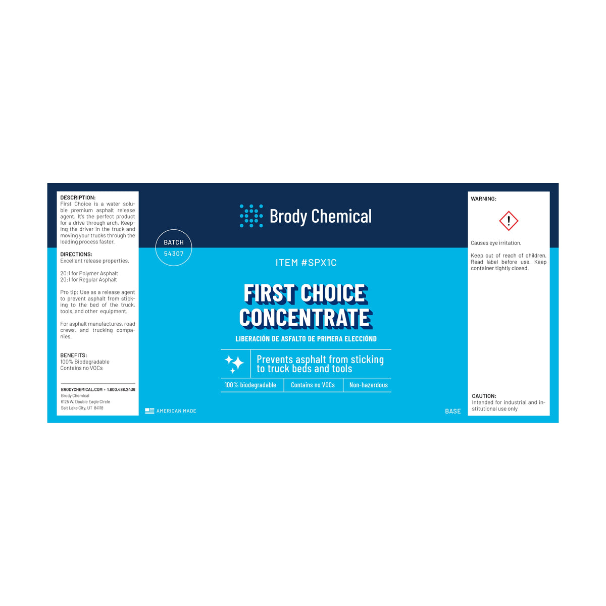 Brody Chemical SPX1C First Choice Asphalt Release Concentrate