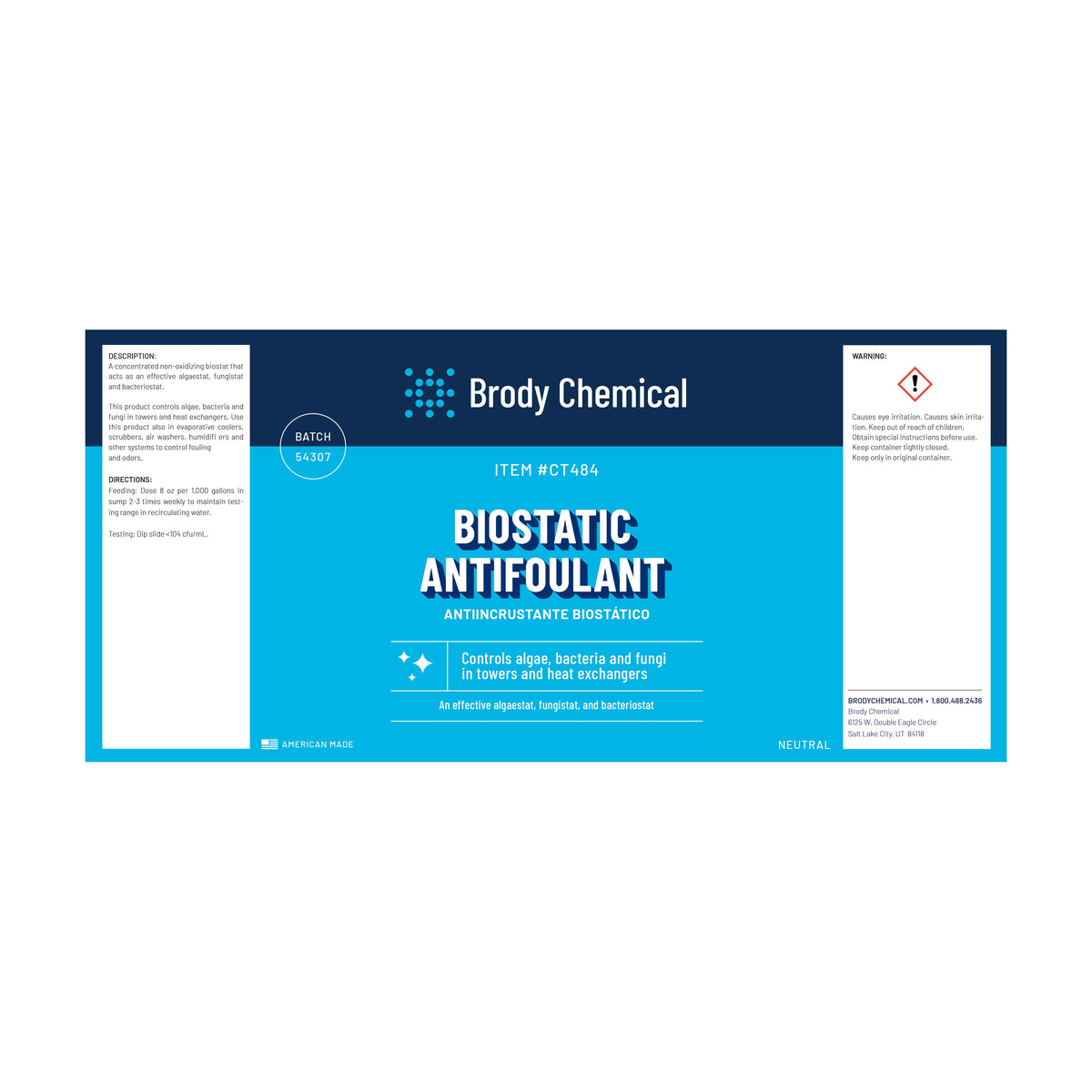Brody Chemical CT484 Biostatic Antifoulant