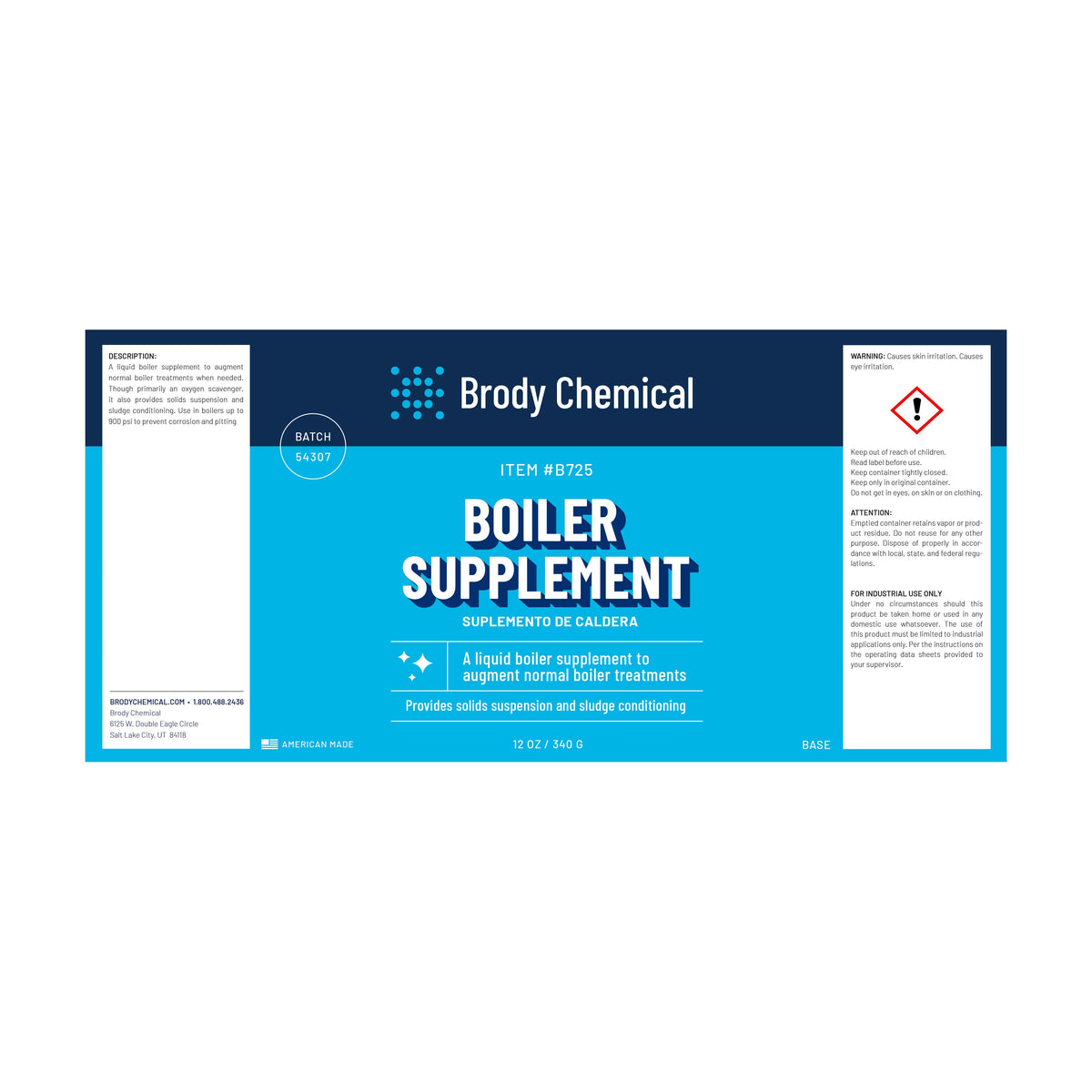 Brody Chemical B725 Boiler Supplement