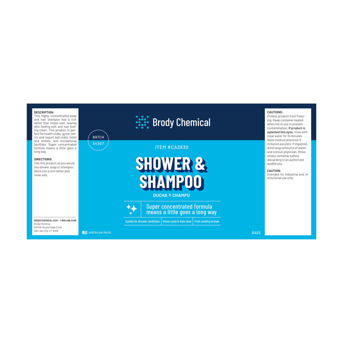Brody Chemical CA3830 Shower and Shampoo