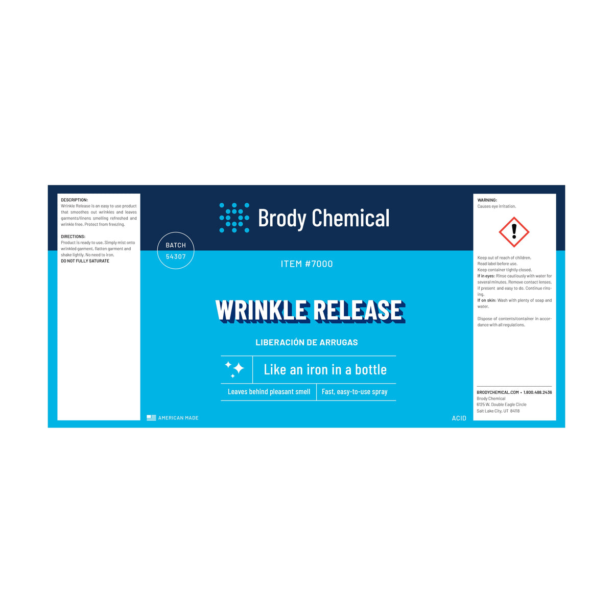 Brody Chemical 7000 Wrinkle Release