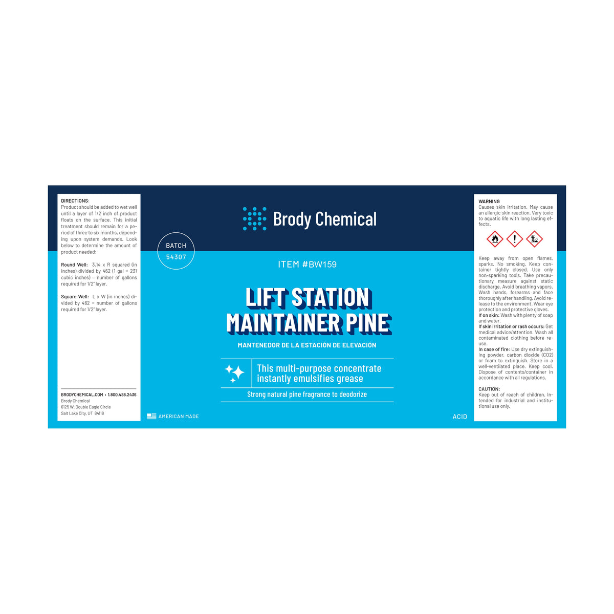 Brody Chemical BW159 Lift Station Maintainer- Pine