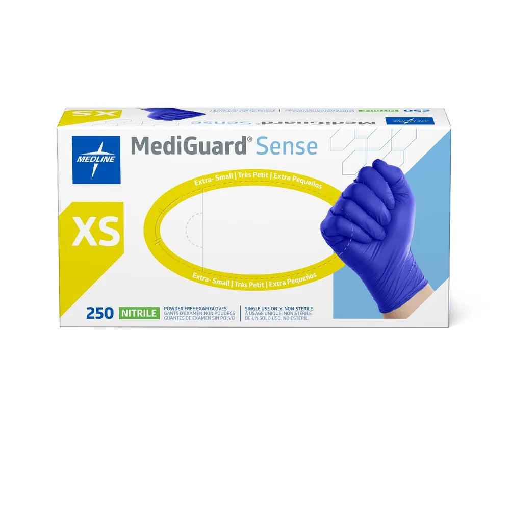 Medline MediGuard Sense Powder-Free Nitrile Exam Gloves, 3.8 MIL (Medline MG758)