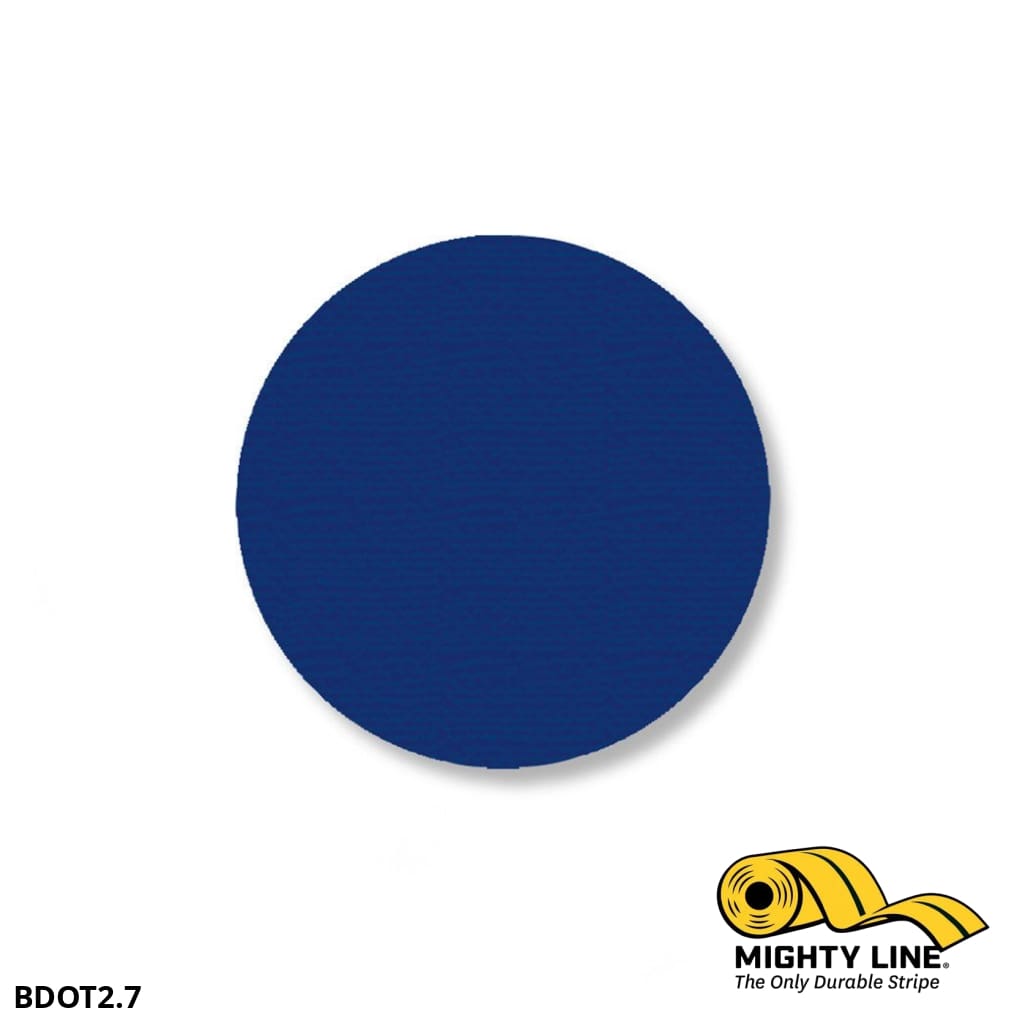 Mighty Line Tape 2.7 in Blue Floor Marking Dots, Pack of 100