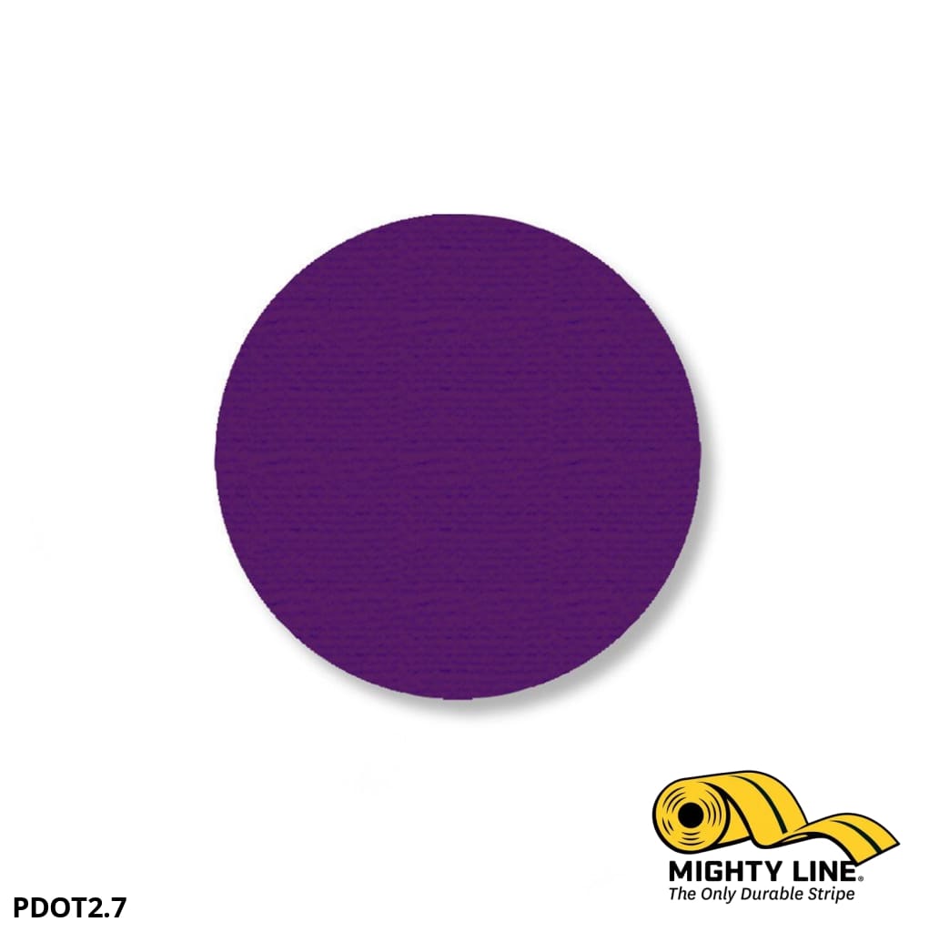 Mighty Line Tape 2.7 in Purple Floor Marking Dot, Pack of 100