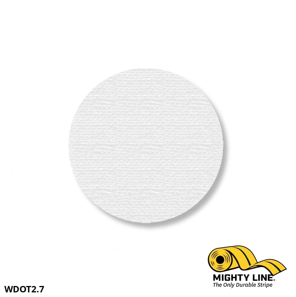 Mighty Line Tape 2.7 in White Floor Marking Dots, Pack of 100