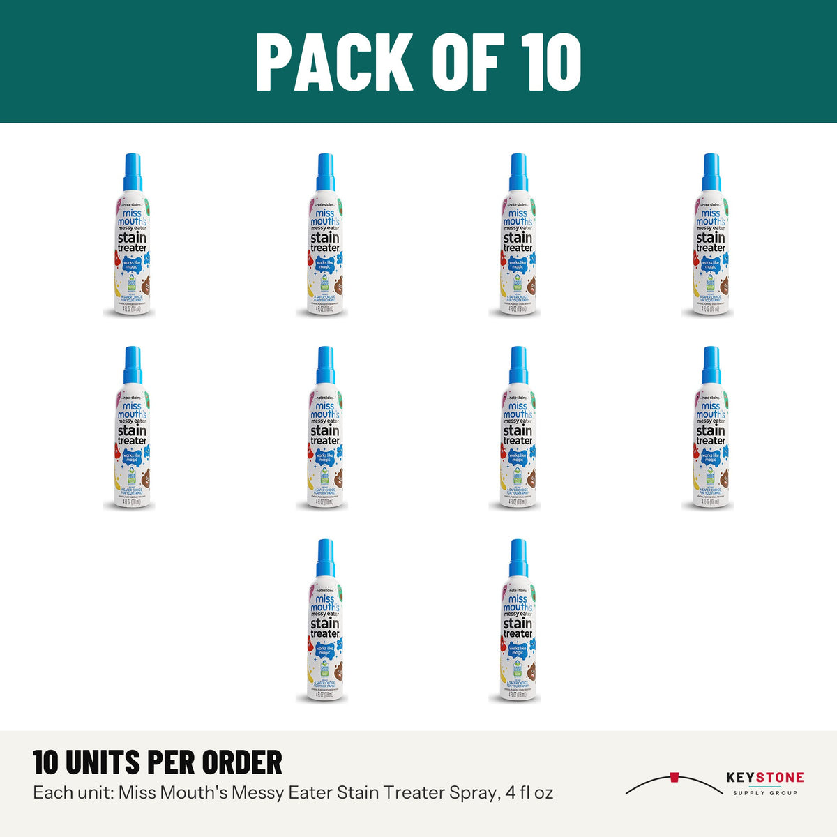 Miss Mouth's Messy Eater Stain Treater Spray, 4 fl oz: pack of 10 units