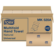 Tork MK520A Universal Multifold Hand Towel, Natural, 16 Packs x 250 Sheets