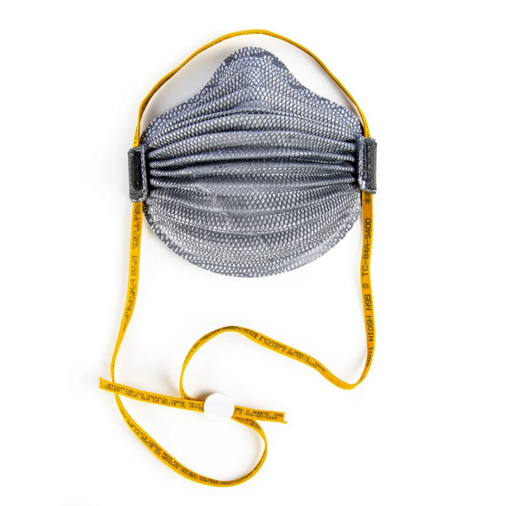 AirWave N95 Particulate Respirator Plus Nuisance Ozone/Organic Vapors, Size Small, with Adjustable & Hangable SmartStrap, Foam Full Flange, Easy Breathing Waves, Ultimate FlexFit Comfort and Dura-Mesh