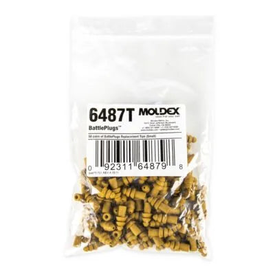 BATTLEPLUGS Impulse Earplug Replacement Tips for #6497 Small Size (50 Pair per Bulk Package NOT individually packed by pair.) (Moldex™ 6487T)