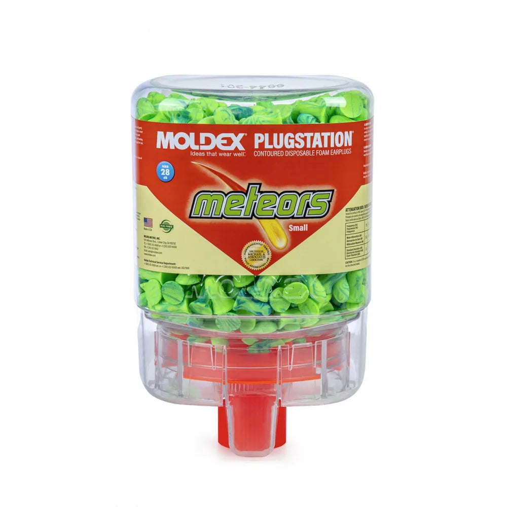 PLUGSTATION 250 Pairs METEORS Size Small NRR 28 (With Mounting Bracket) (Moldex™ 6634)