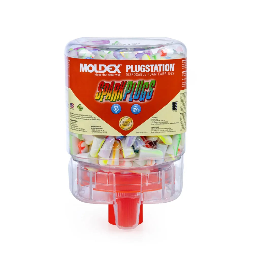 PLUGSTATION 250 Pairs SparkPlugs®, NRR 33 (With Mounting Bracket) (Moldex™ 6644)