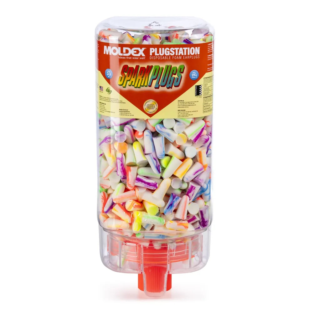 PLUGSTATION 500 Pairs SparkPlugs®, NRR 33 (With Mounting Bracket) (Moldex™ 6645)