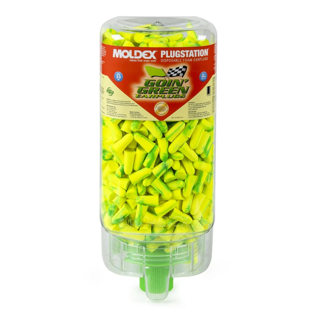 PLUGSTATION 500 Pairs Goin Green, NRR 33 (With Mounting Bracket) (Moldex™ 6647)
