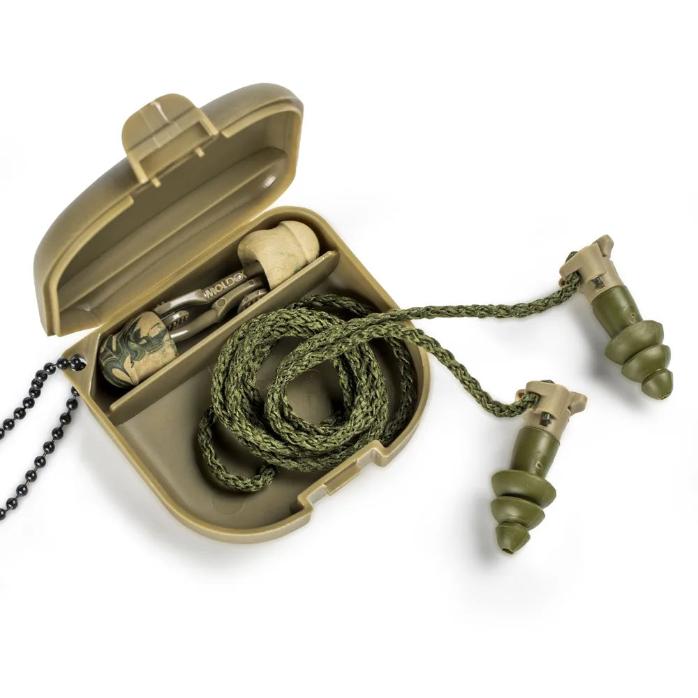 BattlePlugs (Medium #6498) + Camo Glide (#6941 uncorded) No Roll Twist Foam Combo in Pocket-Pak Duo (Moldex™ 6698)