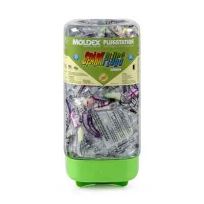 PLUGSTATION 150 Pair of SPARKPLUGS Disposable Earplugs Corded (6654), NRR 33 (With Mounting Bracket) (Moldex™ 6880)