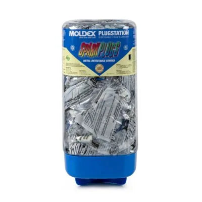PLUGSTATION 150 Pair of SPARKPLUGS Disposable Earplugs Metal Detectable (6615), Corded, NRR 33 (With Mounting Bracket) (Moldex™ 6881)