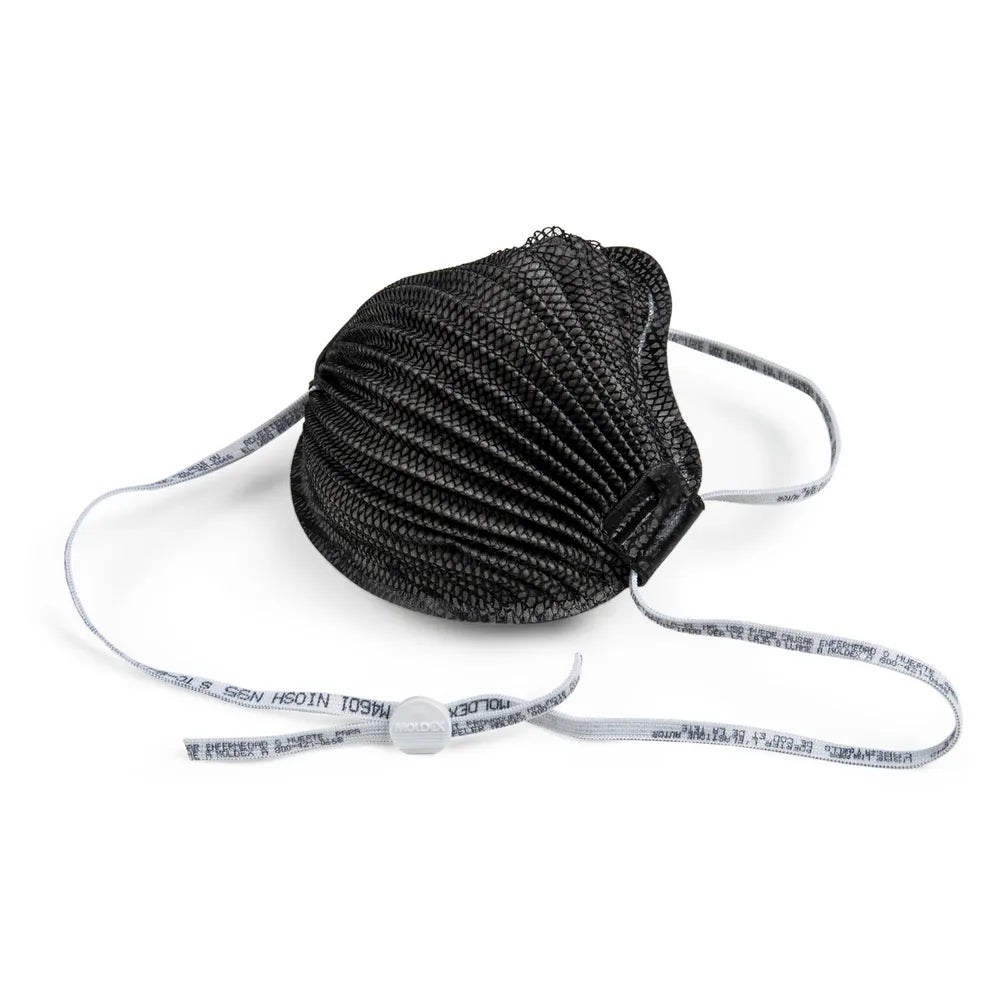 AirWave M Series Black Mask N95 Particulate Respirator, Size Small, with Adjustable & Hangable SmartStrap, Easy Breathing Waves, Ultimate FlexFit Comfort and Dura-Mesh Shell (Moldex™ M4601)