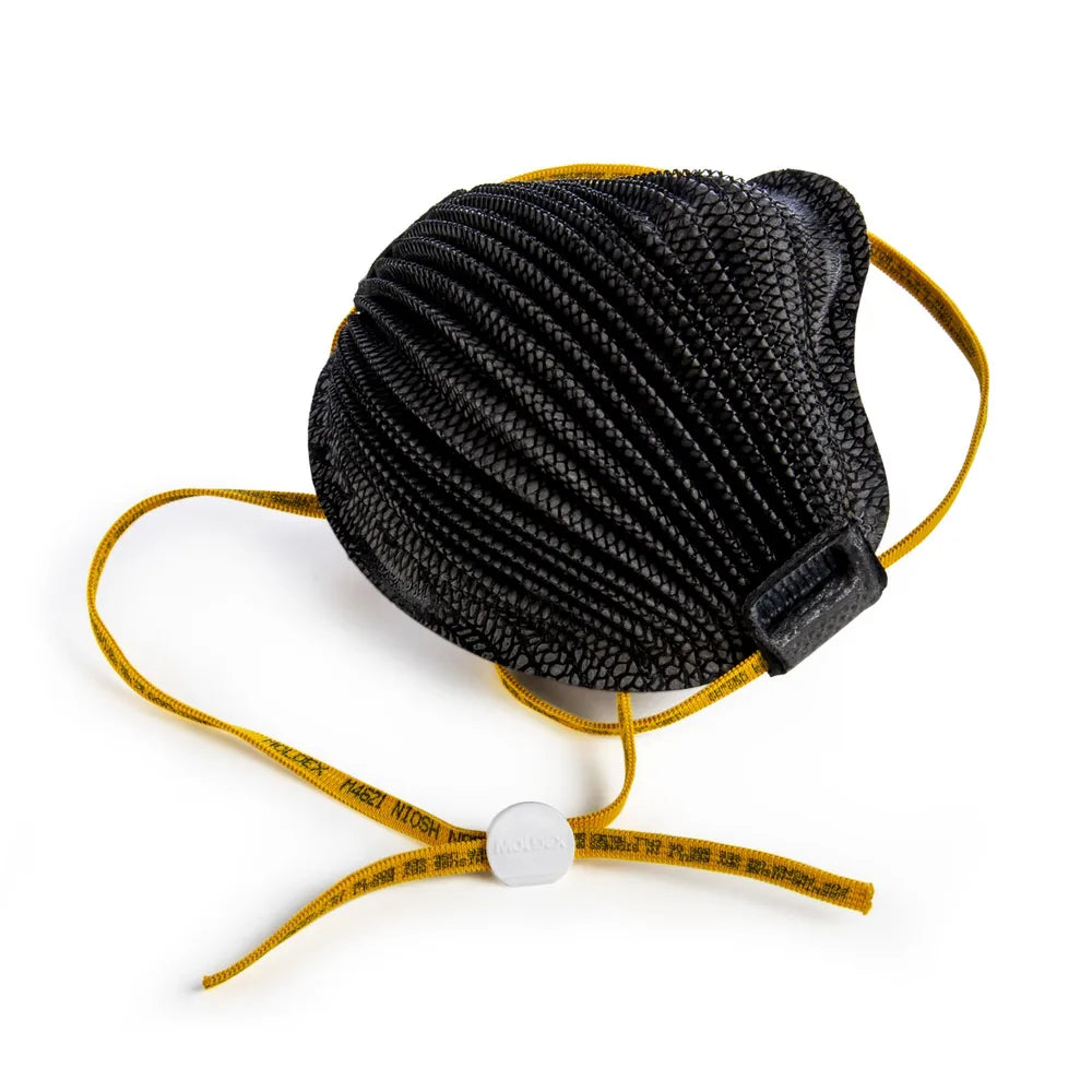 AirWave M Series Black Mask N95 Particulate Respirator, Size Small, with Adjustable & Hangable SmartStrap, Easy Breathing Waves, Full Foam Flange, Ultimate FlexFit Comfort and Dura-Mesh Shell (Moldex™