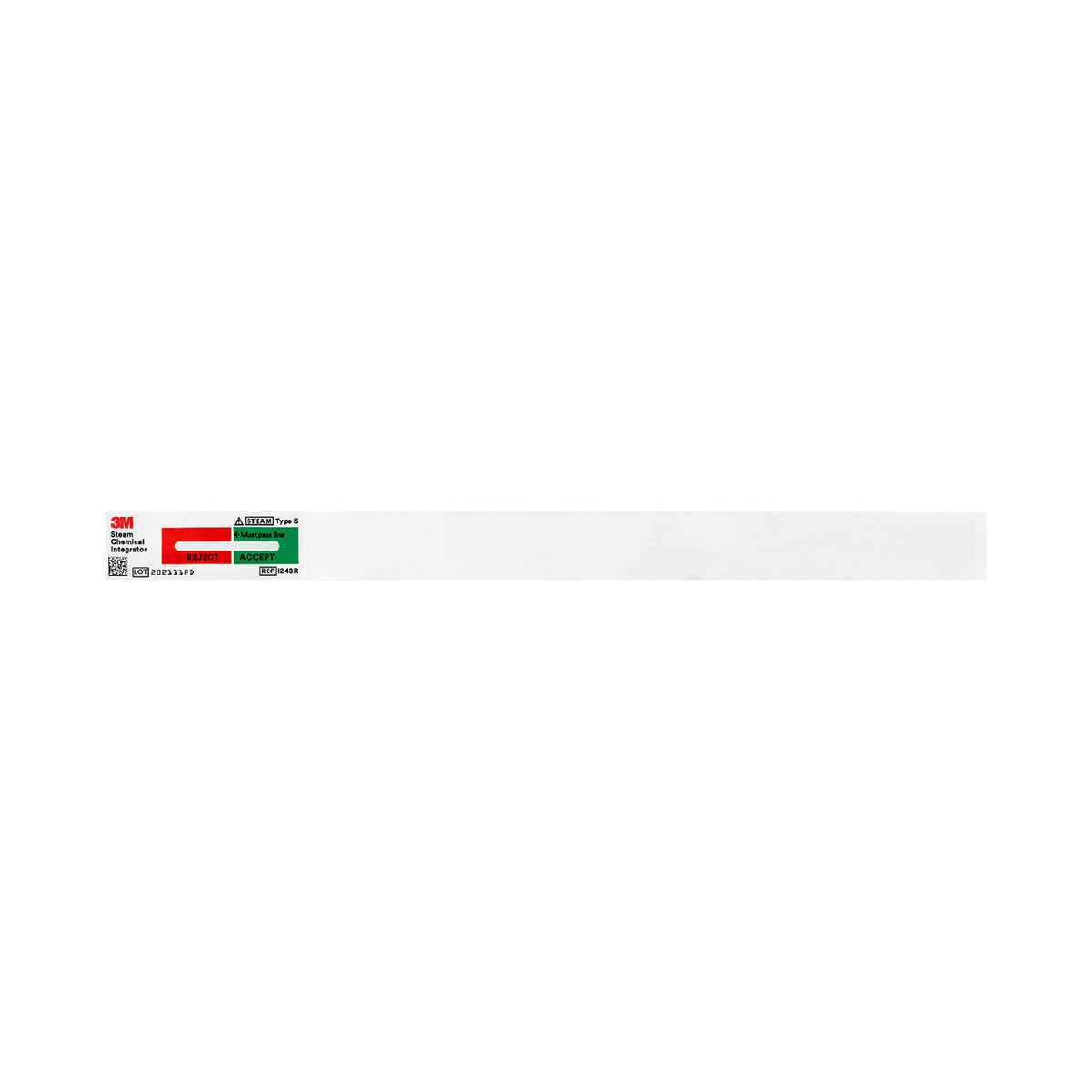 3M™ Attest™ Steam Chemical Integrator w/Extender, 1243RE, Type 5, 3/4 x 9 in (1.9 x 22.9 cm), 500/BAG, 2 BAG/CS, 1000/CS