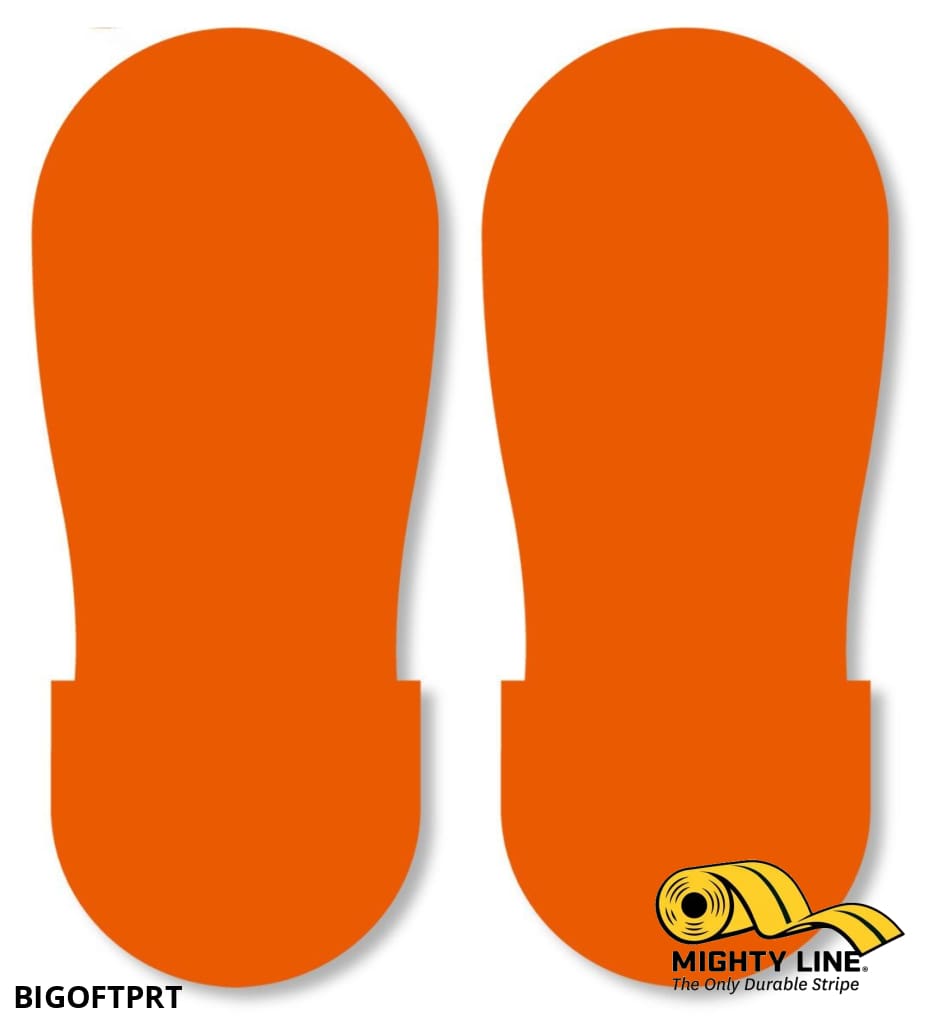 Mighty Line ORANGE BIG Footprint, Pack of 50, Floor Marking