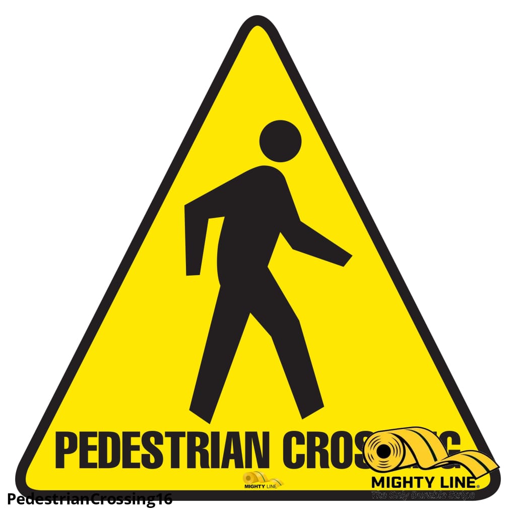 Mighty Line Pedestrian Crossing Floor Sign, Floor Marking Sign, 16 in