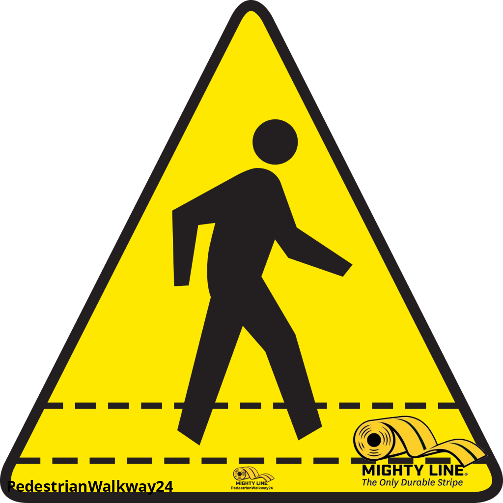 Mighty Line Pedestrian Walkway Floor Sign, Floor Marking Sign, 24 in