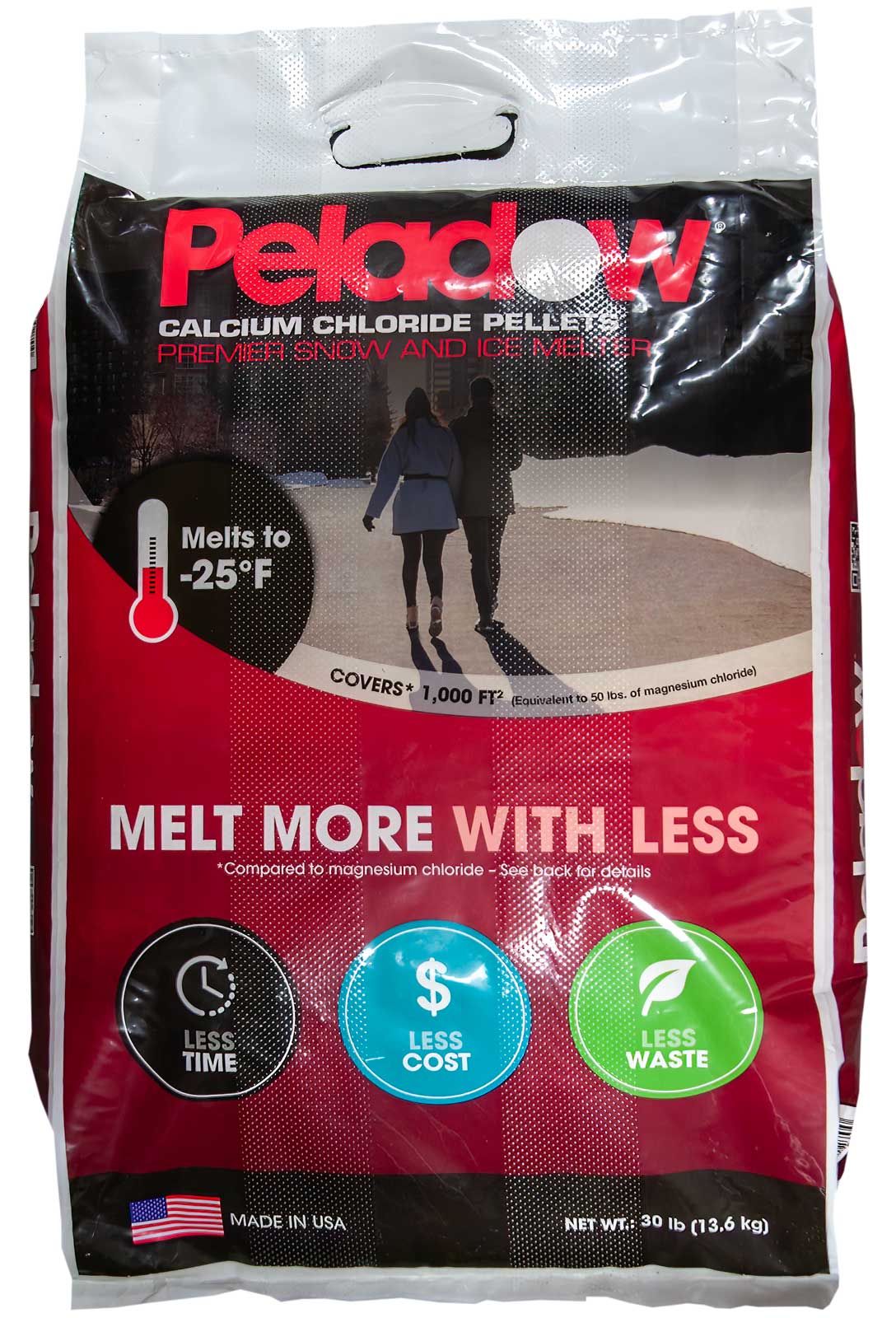 Peladow CC-50C-P Calcium Chloride Pellets (~90% CaCl2) (pallet of 55, 50 lb)